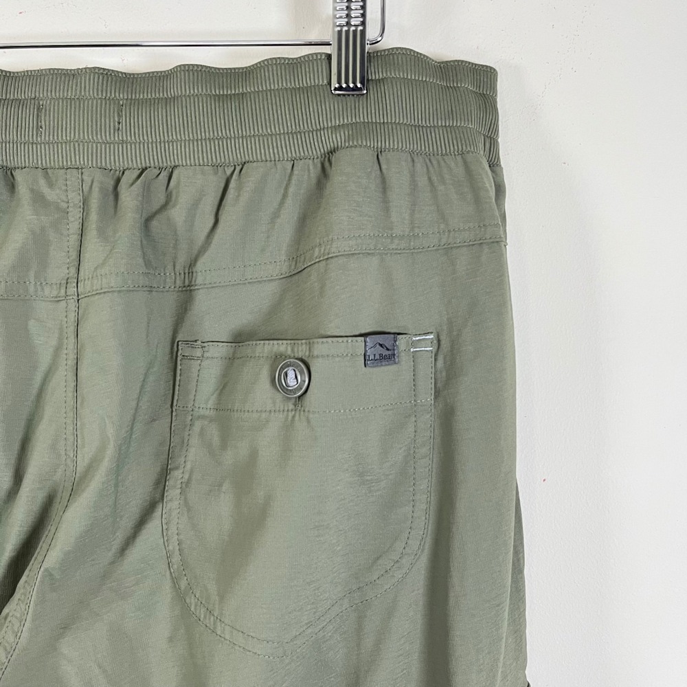 L.L. Bean Vista Camp Straight Leg Cargo Pants Green Hiking Gorpcore Womens Large - Picture 3 of 6